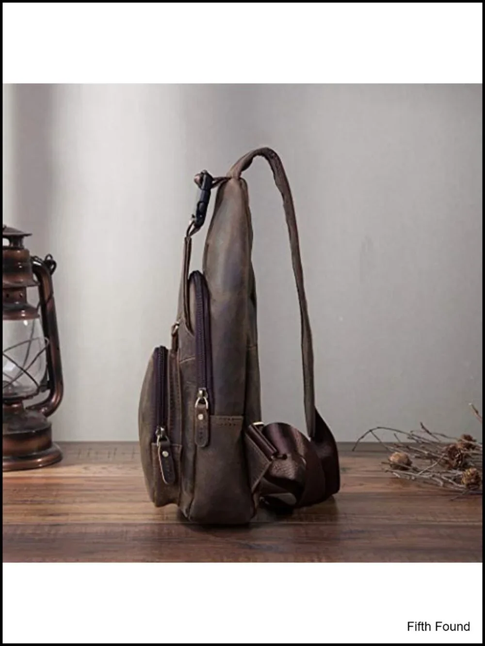 Men's Genuine Leather Crossbody Sling Bag for Travel & Hiking